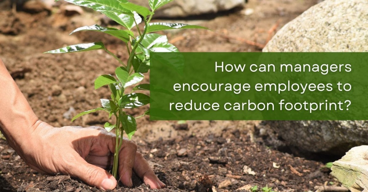 How can managers encourage employees to reduce carbon footprint?